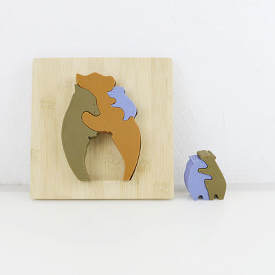 Puzzle en bois de jouets d'enfants de forme d'ours pour l'étude de Montessori