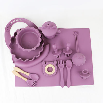 Produits en silicone personnalisés de qualité alimentaire Ensemble d'alimentation en silicone