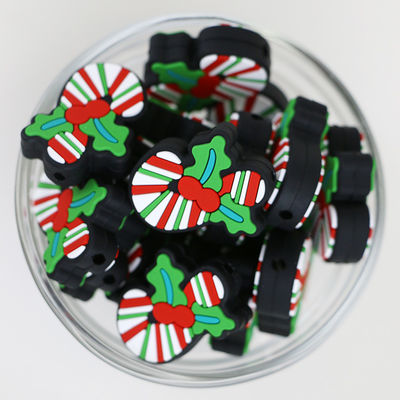Perles écologiques libres focales des perles BPA DIY de silicone fait sur commande de Noël pour des keychains de stylo