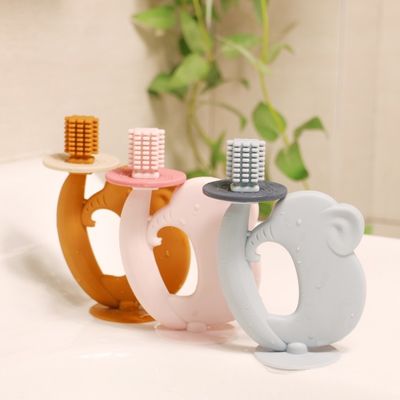 Détecteur de dents sans BPA Teether silicone Teinture douce Facile à tenir Aide à soulager la douleur des dents Meilleurs jouets de dentition pour bébé