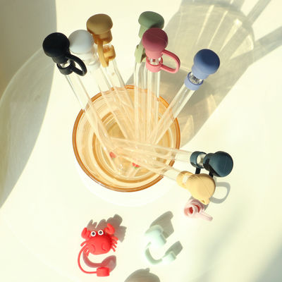 Non-toxique sur mesure de la paille de silicone couvre Toppers chapeau de chapeau pour les tumblers de paille