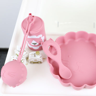 Couvercle en silicone en 3D, ensemble de vaisselle pour bébé en silicone léger