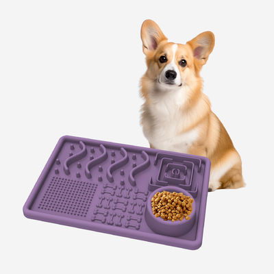 Non toxique personnalisé Alimenteur pour chiens en silicone Pet Slow Lick Food Plate d'eau