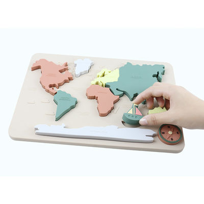 Carte du monde Continents et Océans Puzzle en silicone Bébé cadeau Montessori éducatif