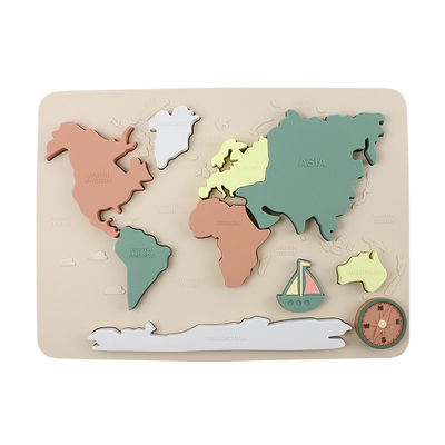 Carte du monde Continents et Océans Puzzle en silicone Bébé cadeau Montessori éducatif