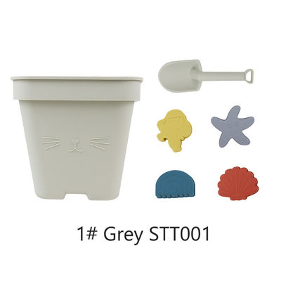 Sable d'enfants de Toy Bucket Set Beach Toy de bébé de silicone de ventes en gros jouant le jouet de seau de plage de douche de moule