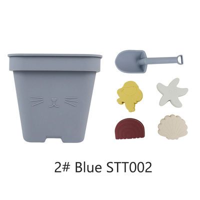 Sable d'enfants de Toy Bucket Set Beach Toy de bébé de silicone de ventes en gros jouant le jouet de seau de plage de douche de moule