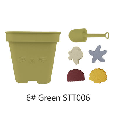 Sable d'enfants de Toy Bucket Set Beach Toy de bébé de silicone de ventes en gros jouant le jouet de seau de plage de douche de moule