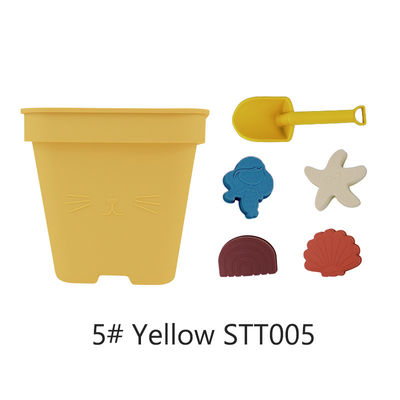 Sable d'enfants de Toy Bucket Set Beach Toy de bébé de silicone de ventes en gros jouant le jouet de seau de plage de douche de moule