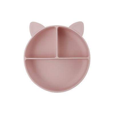 Grau alimentaire Silicone bébé chat Divisé plaque bocal d'alimentation dessin animé Vaisselle de renard aspiration