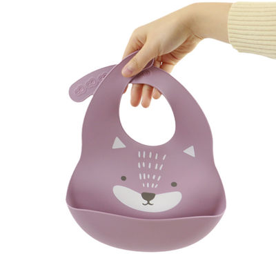 Bavoirs mignons de silicone de bébé nouveau-né avec le matériel écologique de receveur de miette