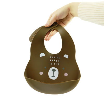 Bavoirs mignons de silicone de bébé nouveau-né avec le matériel écologique de receveur de miette