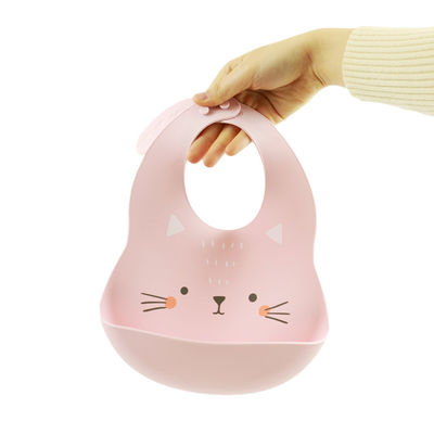 Bavoirs mignons de silicone de bébé nouveau-né avec le matériel écologique de receveur de miette
