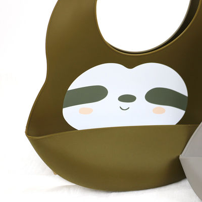 Bavoirs mignons de silicone de bébé nouveau-né avec le matériel écologique de receveur de miette