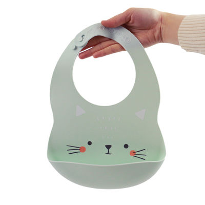 Bavoirs mignons de silicone de bébé nouveau-né avec le matériel écologique de receveur de miette