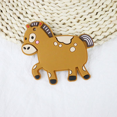 Silicone personnalisé par bébé coloré Teether avec le cheval Dino Shape de moutons