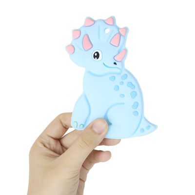 Silicone personnalisé par bébé coloré Teether avec le cheval Dino Shape de moutons