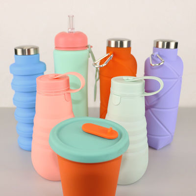 Doux de bouteille d'eau de silicone d'ODM d'OEM 500Ml pliable pour le fonctionnement