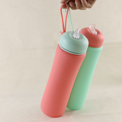 Doux de bouteille d'eau de silicone d'ODM d'OEM 500Ml pliable pour le fonctionnement