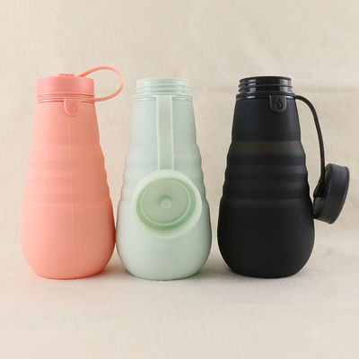 Doux de bouteille d'eau de silicone d'ODM d'OEM 500Ml pliable pour le fonctionnement