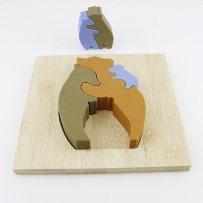 Puzzle en bois de jouets d'enfants de forme d'ours pour l'étude de Montessori