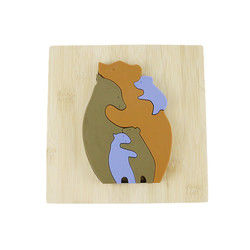 Puzzle en bois de jouets d'enfants de forme d'ours pour l'étude de Montessori