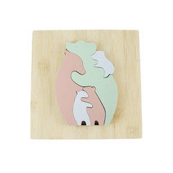 Puzzle en bois de jouets d'enfants de forme d'ours pour l'étude de Montessori