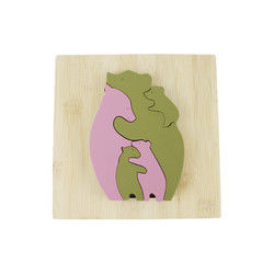Puzzle en bois de jouets d'enfants de forme d'ours pour l'étude de Montessori