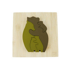 Puzzle en bois de jouets d'enfants de forme d'ours pour l'étude de Montessori