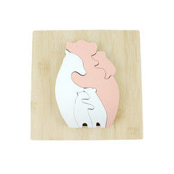 Puzzle en bois de jouets d'enfants de forme d'ours pour l'étude de Montessori