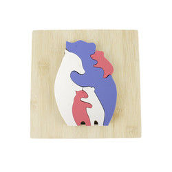 Puzzle en bois de jouets d'enfants de forme d'ours pour l'étude de Montessori