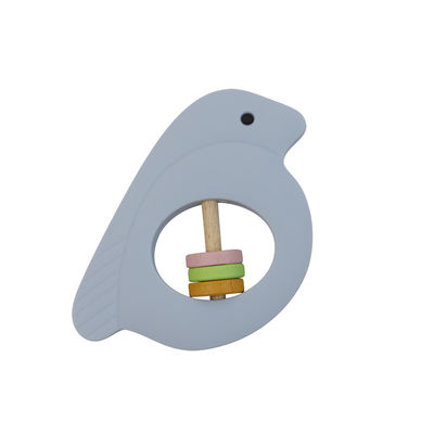 Hochet de bébé de silicone de forme d'oiseau avec le matériel écologique de couleur multi
