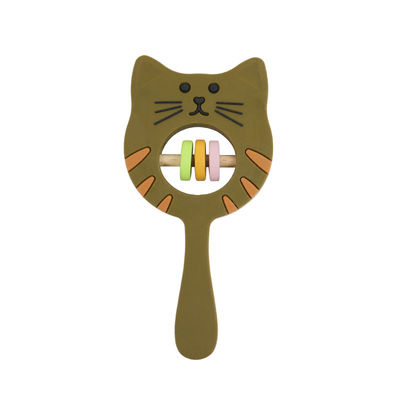 Hochet Teether de Kitty Shape Food Grade Silicone pour l'enfant en bas âge de bébé