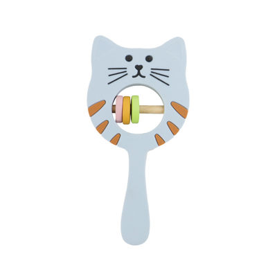 Hochet Teether de Kitty Shape Food Grade Silicone pour l'enfant en bas âge de bébé