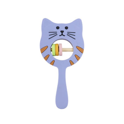 Hochet Teether de Kitty Shape Food Grade Silicone pour l'enfant en bas âge de bébé