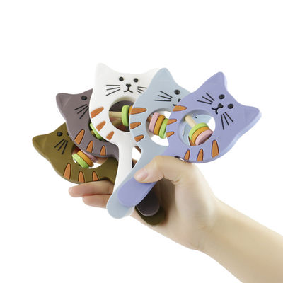Hochet Teether de Kitty Shape Food Grade Silicone pour l'enfant en bas âge de bébé