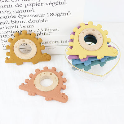 Bracelet en bois de jouets de couleur d'enfants multi de silicone pour le nourrisson
