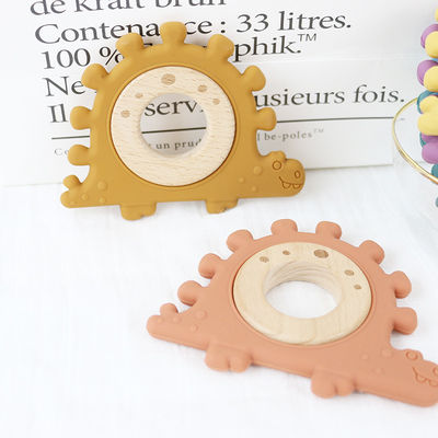 Bracelet en bois de jouets de couleur d'enfants multi de silicone pour le nourrisson