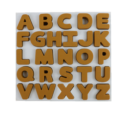 Puzzles d'alphabet de lettres pour le matériel libre préscolaire de silicone de la catégorie comestible BPA