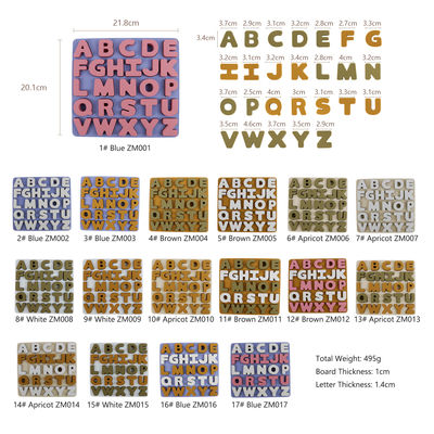 Puzzles d'alphabet de lettres pour le matériel libre préscolaire de silicone de la catégorie comestible BPA