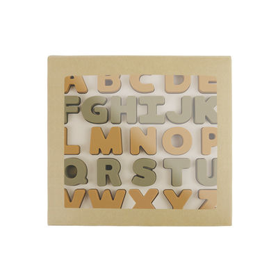 Puzzles d'alphabet de lettres pour le matériel libre préscolaire de silicone de la catégorie comestible BPA