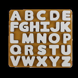 Puzzle de silicone d'enfants de catégorie comestible avec la forme d'alphabet de lettres
