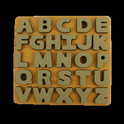 Puzzle de silicone d'enfants de catégorie comestible avec la forme d'alphabet de lettres