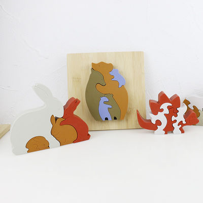 Adaptez le puzzle aux besoins du client de silicone, les casse-tête 3D infantiles avec la base en bambou en bois