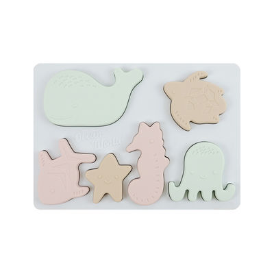 Puzzle de silicone d'animaux d'océan de mer, puzzle éducatif de bébé de Montessori