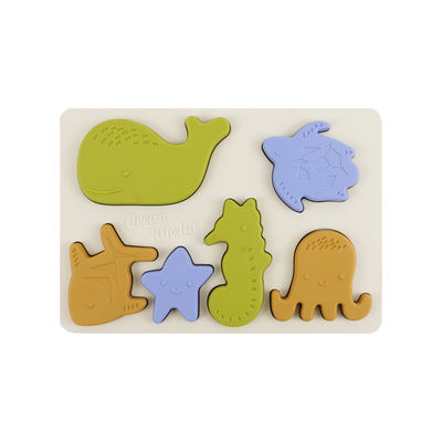 Puzzle de silicone d'animaux d'océan de mer, puzzle éducatif de bébé de Montessori