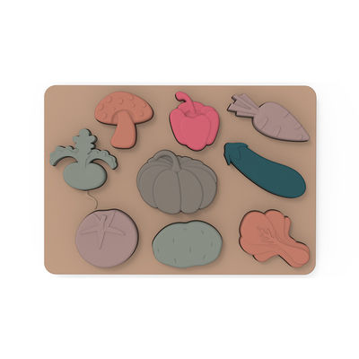 Les légumes forment Montessori que les puzzles déconcertent le matériel de silicone de catégorie comestible