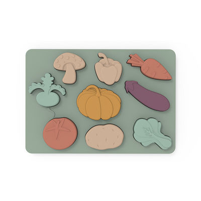 Les légumes forment Montessori que les puzzles déconcertent le matériel de silicone de catégorie comestible