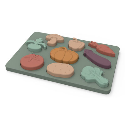 Les légumes forment Montessori que les puzzles déconcertent le matériel de silicone de catégorie comestible