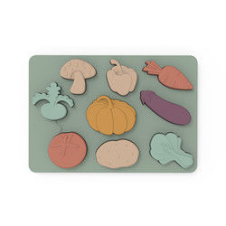 Les légumes forment Montessori que les puzzles déconcertent le matériel de silicone de catégorie comestible
